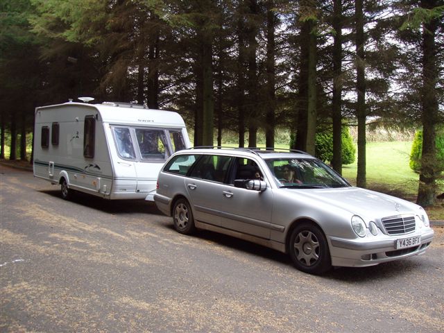 Merc with caravan